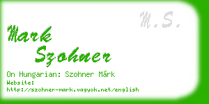 mark szohner business card