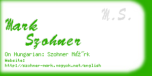 mark szohner business card